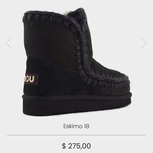 New. Never worn Mou Eskimo 18 black.